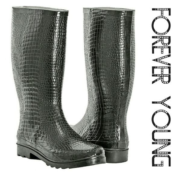 Women Tall Rainboots, #1415, Croco - Picture 1 of 4